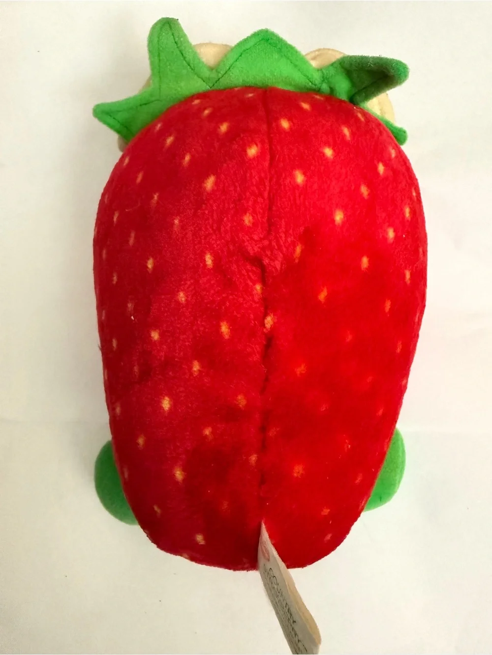 Cute Red Strawberry Plush Toy with Green Leaf Accents